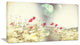 Red and White Poppy Flowers Field, Large Flower Canvas Art Print, 32"x16"