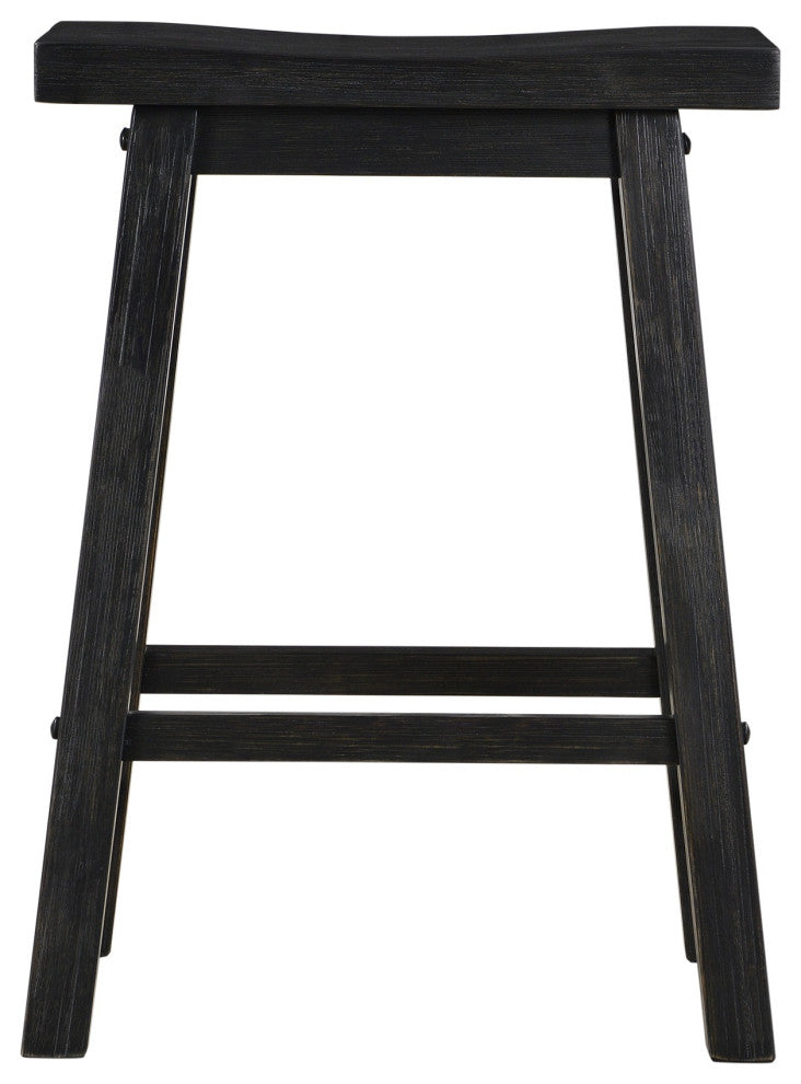 Sonoma Saddle Seat Counter Stool, Black Charcoal, Counter Height, Single