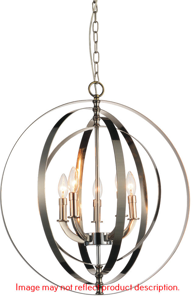 CWI Lighting 9811P225606 Five Light Chelier Delroy Satin Nickel