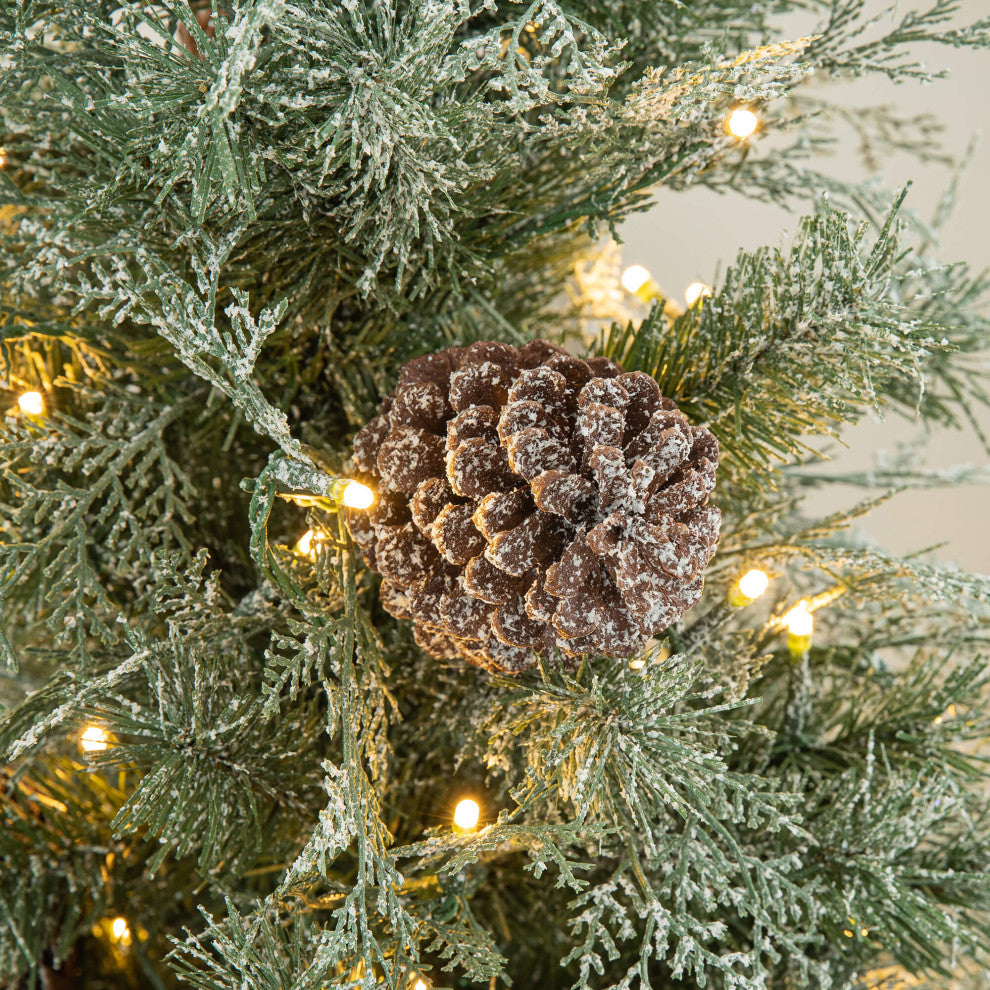 Pre-Lit Pine Artificial Christmas Tree, 4', Pinecones