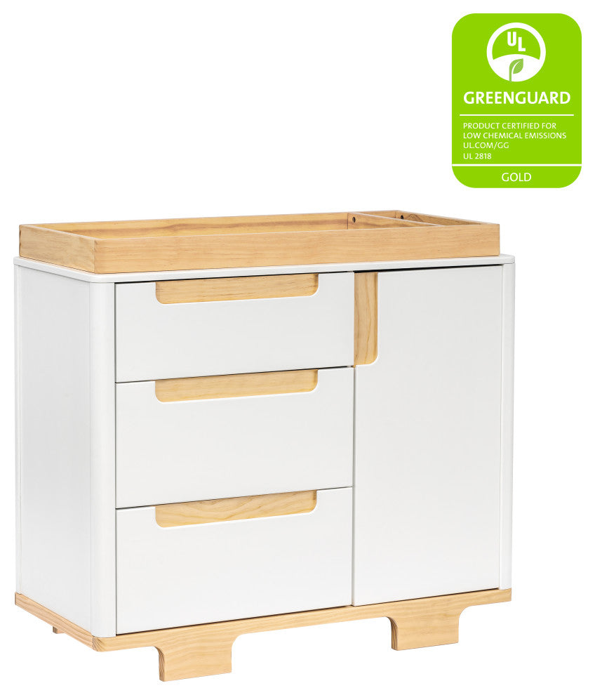 Yuzu 3-Drawer Changer Dresser, White Natural
