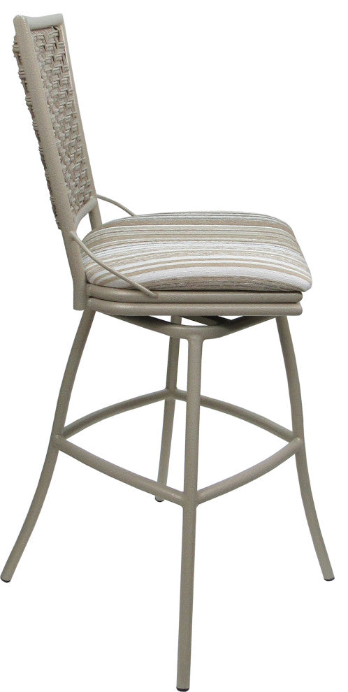 Outdoor Patio Swivel Counter Bar Stool Extra Tall without Arms - Erin, Driftwood Whitelinen - Beige, 30"
