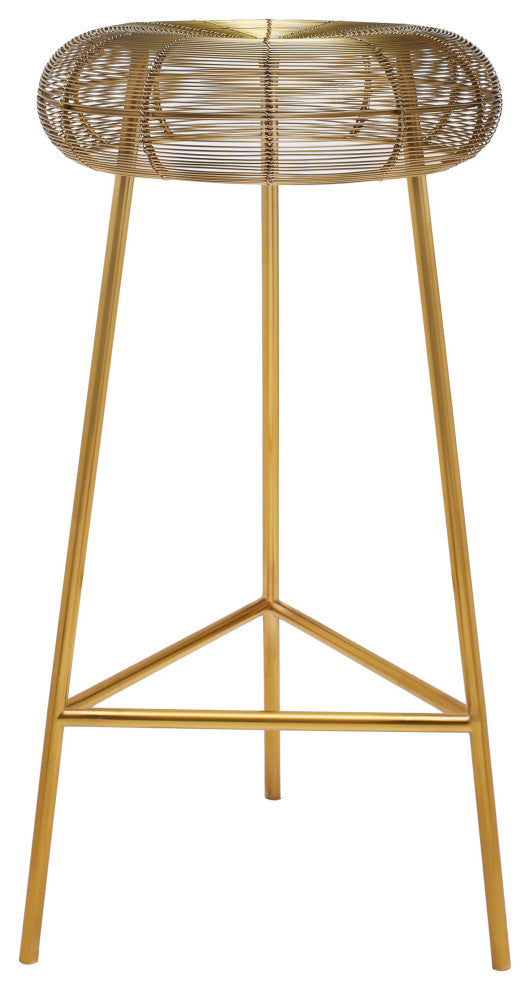Tuscany Durable Metal Stool, Gold, Bar Height