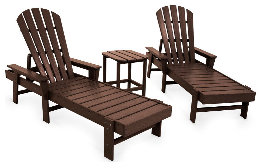POLYWOOD South Beach Chaise 3-Piece Set, Mahogany