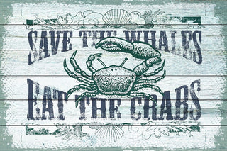 "Save Whales" Painting Print on White Wood