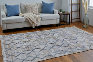 Weave & Wander Elstow Transitional PET Yarn Charcoal Gray/Beige Rug, 3'6"x5'6"