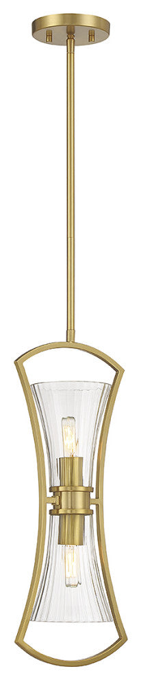 Bennington 2-Light Pendant, Warm Brass