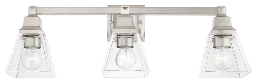 Livex Lighting Mission 3 Light Brushed Nickel Vanity Sconce