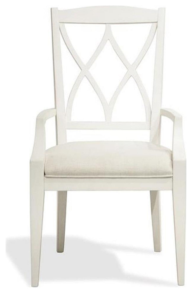 Riverside Furniture Myra XX-Back Wood Dining Arm Chair in Paperwhite