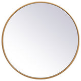 Elegant Decor MR4821BR Metal Frame Round Mirror, 21", Brass