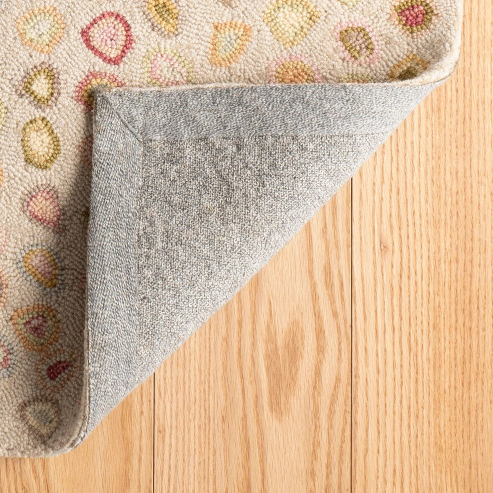 Dash & Albert Cat's Paw Pastel Hand Micro Hooked Wool Rug, Pink, 6' x 9'