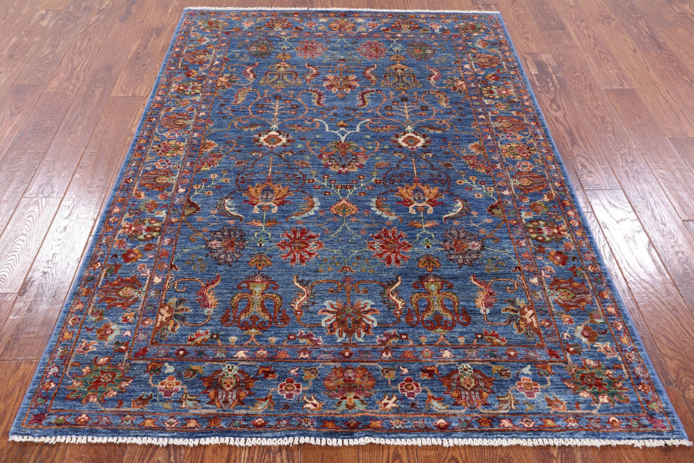 4' 10" X 6' 10" Persian Tabriz Hand-Knotted Wool Rug Q5778