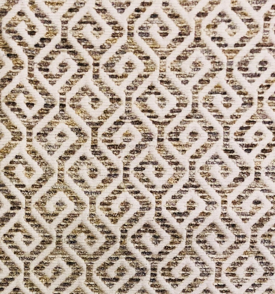Omni Truffle Brown Shades Maze Luxury Throw Pillow, 20"x20"