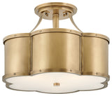 Hinkley Chance Medium Semi-Flush Mount, Heritage Brass