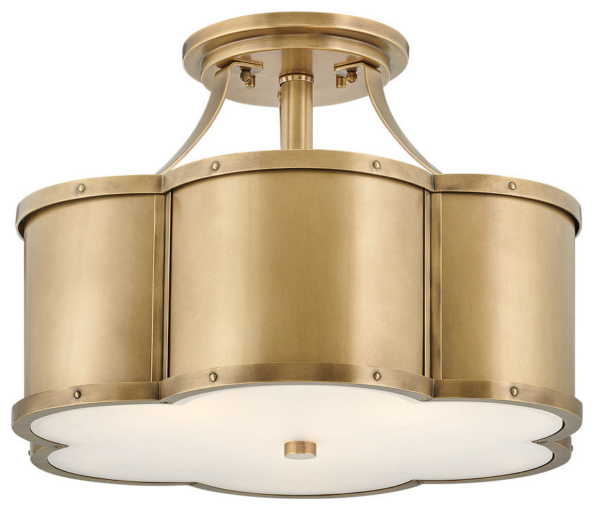 Hinkley Chance Medium Semi-Flush Mount, Heritage Brass