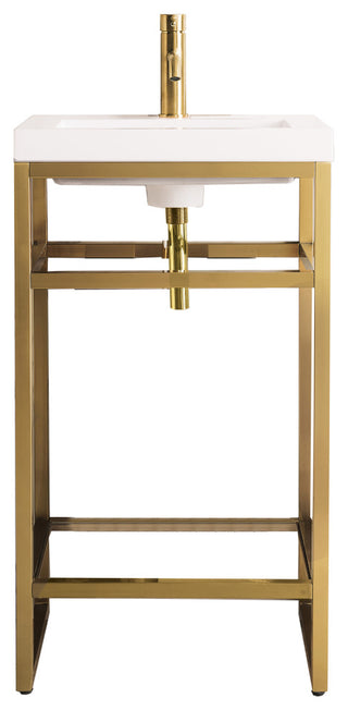 Boston 20" Sink Console, Radiant Gold, White Gloss Top