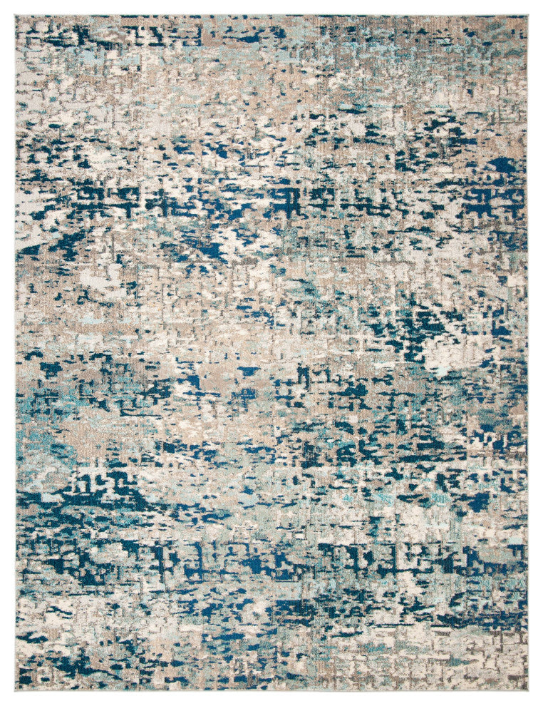 Safavieh Madison Mad460K Organic and Abstract Rug, Gray and Blue, 10'0"x10'0" Square