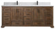 Charlotte Teak 84 Double Sink Bathroom Vanity Distressed Gray 1.5" Empira Quartz
