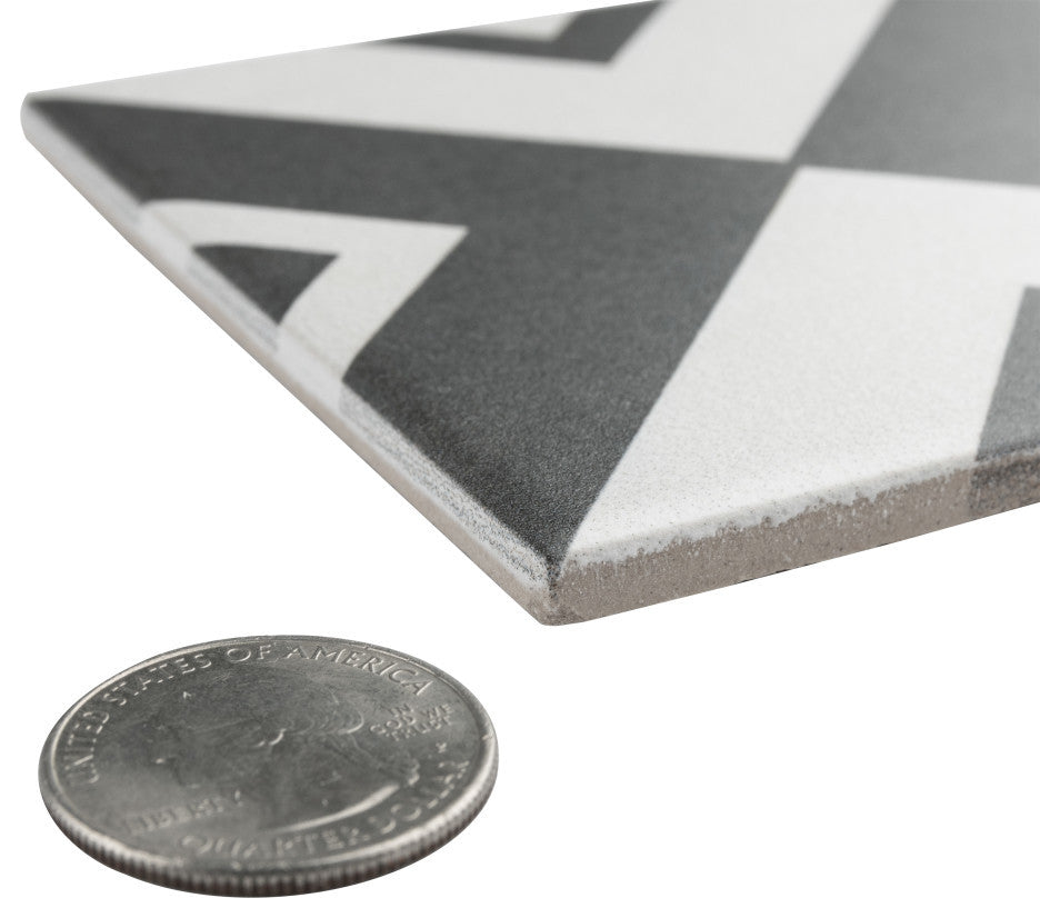 Twenties Mini Ceramic Floor and Wall Tile, Vertex
