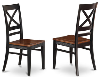 3 Pc Set, Round Dinette Table And 2 Leather Kitchen Chairs In Black And Cherry