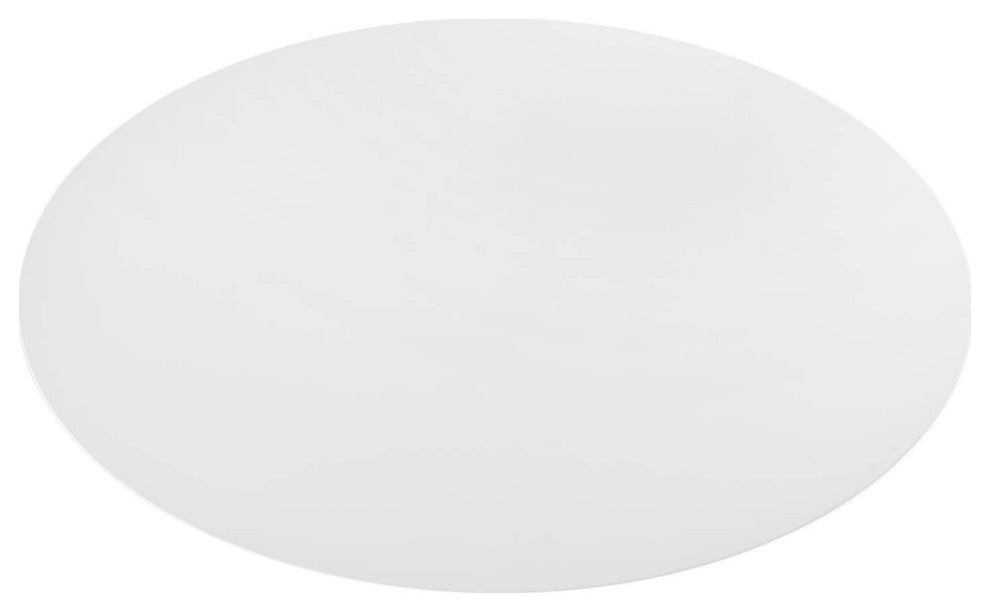 Modway Lippa 78" Oval Wood Top Dining Table, White