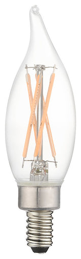 CA10 Flame Tip Filament Graphene LED Bulbs, Set of 60