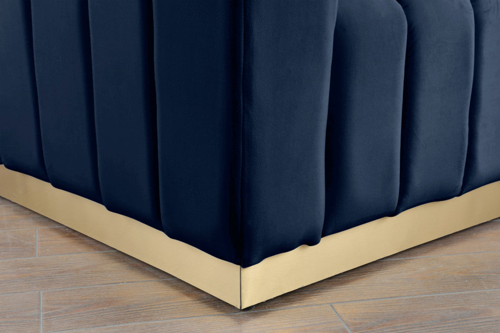 Marlon Velvet Upholstered Chair, Navy