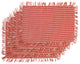 Homespun Fringed 100% Cotton Placemat, Set of 4, Red