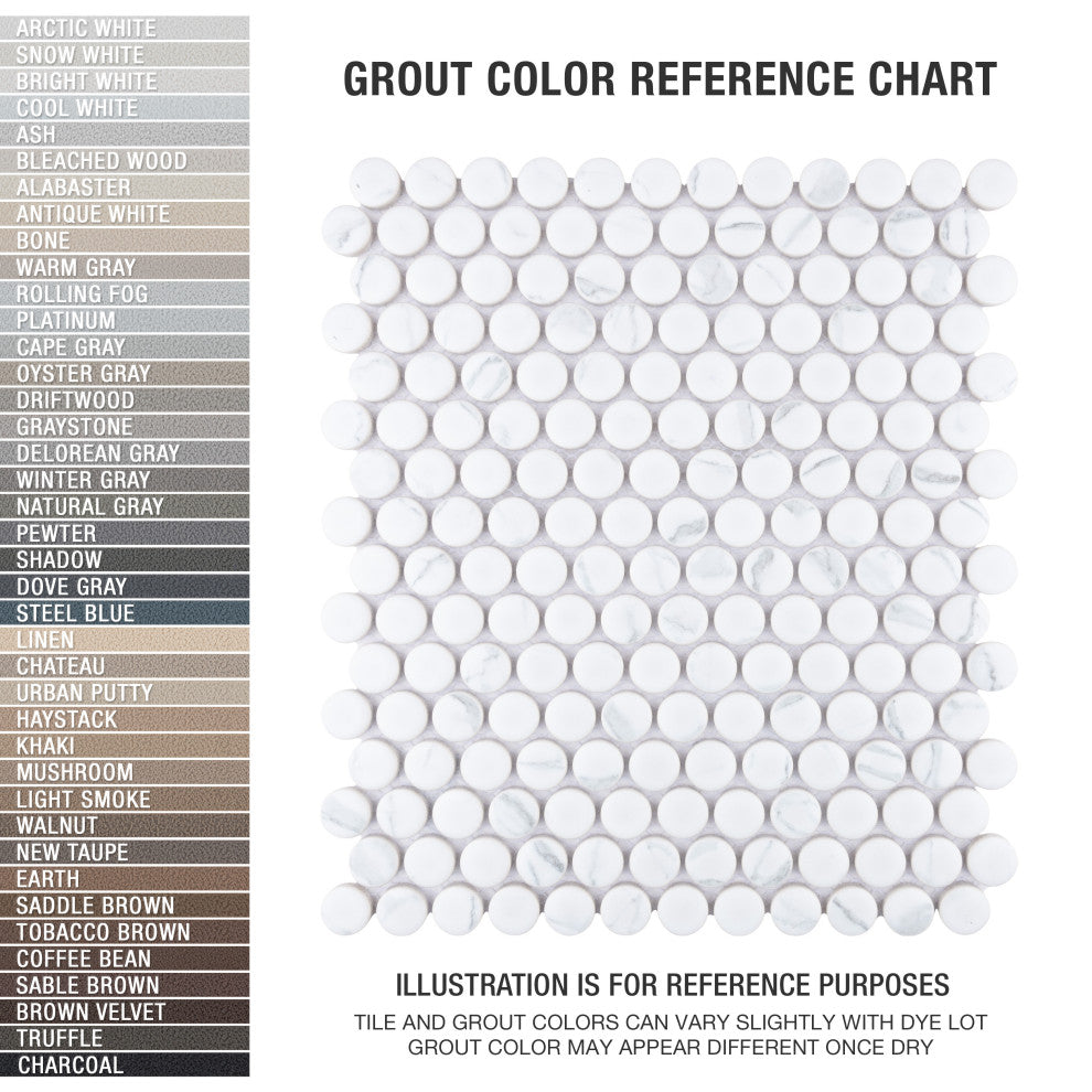 Carrione Penny Matte Carrara Porcelain Floor and Wall Tile