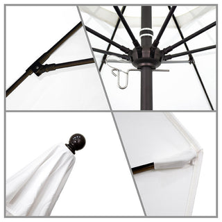 7.5' Silver Anodized Push Lift Aluminum Umbrella, Straw Olefin