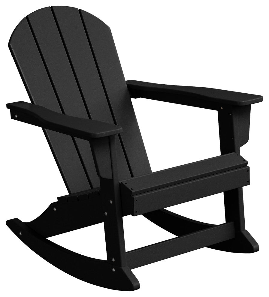 WestinTrends Outdoor Patio Adirondack Rocking Chair Lounger, Porch Rocker, Black