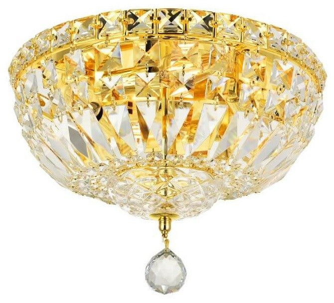 Empire 12" Wide 4-Light Transitional Round Small Flush Mount, Gold