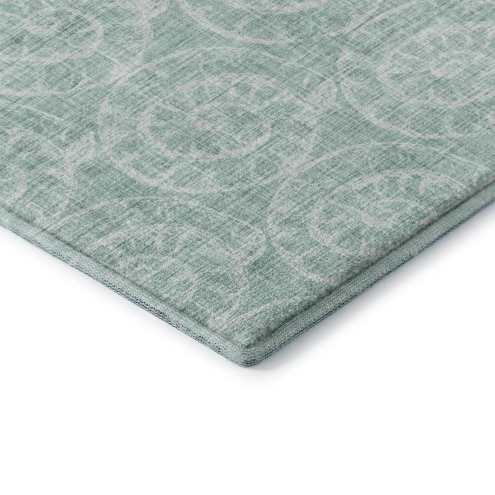 Addison Premium Washable Mayfield AMF190 Green 3' x 5' Rug
