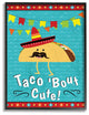 The Kids Room Taco Bout Cute Cartoon With Mustache Framed Giclee Art, 16"x20"