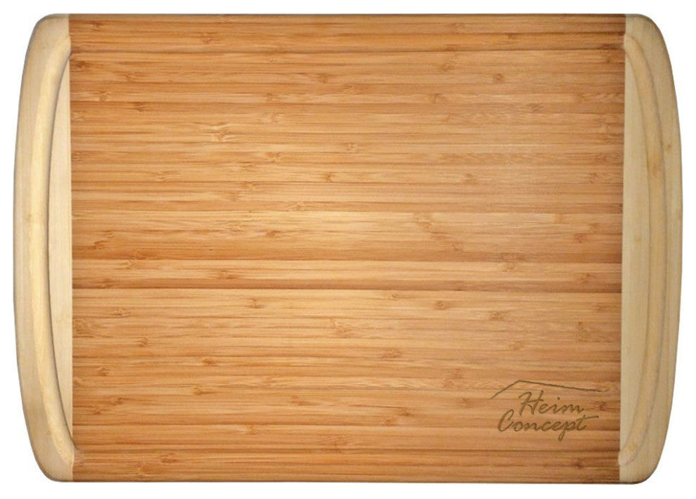 Heim Concept Organic Bamboo Large Cutting Board With End Groove