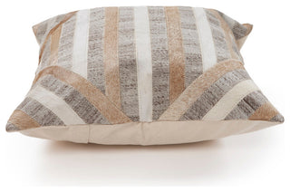 Textured Faux Fur Natural Throw Pillow