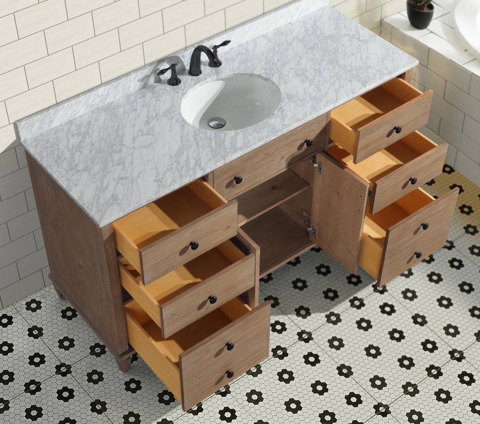 Ari Kitchen and Bath Annie 60" Single Bath Vanity Weathered Fir