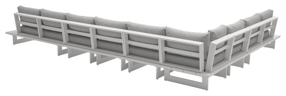 Maldives Grey Water Resistant Fabric Outdoor Patio Modular Sectional