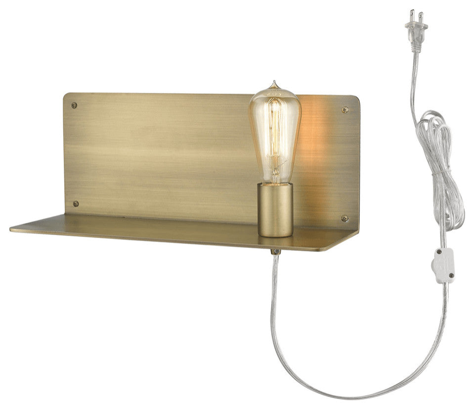 Dull Gold Shelf Wall Light