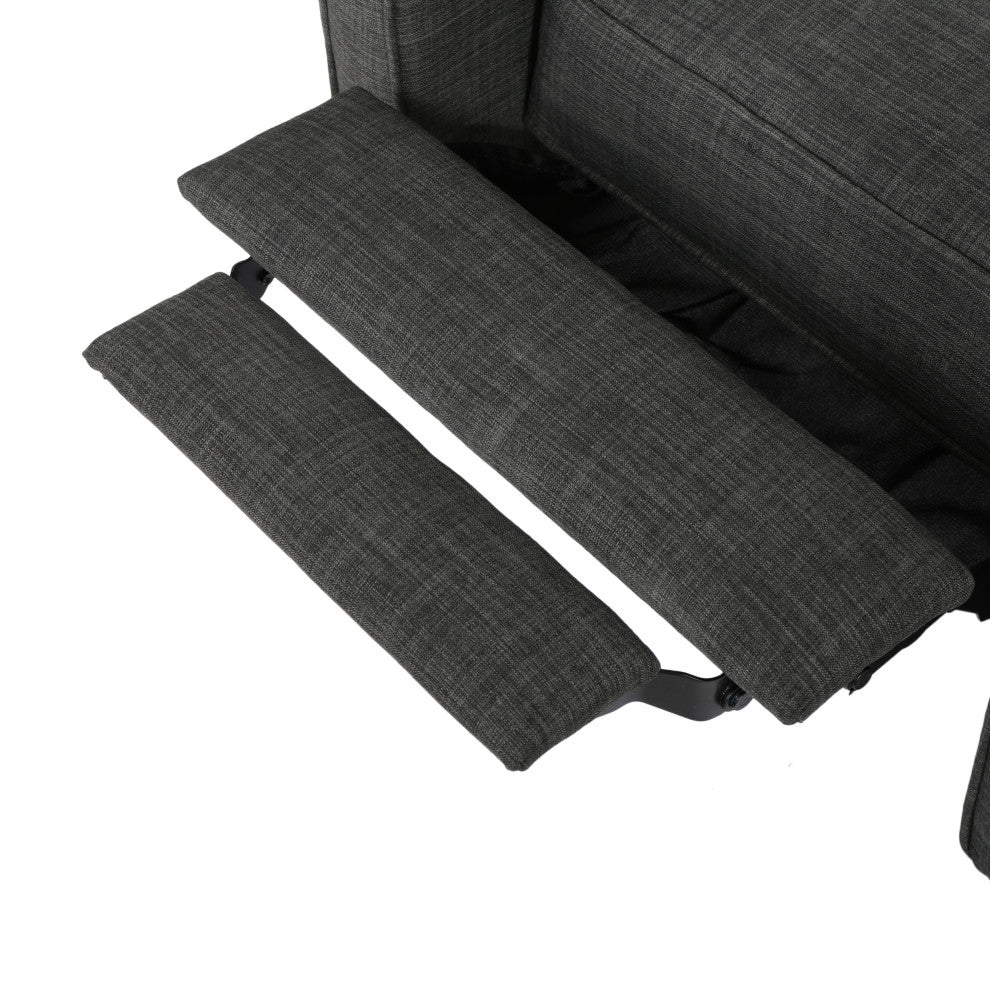 GDF Studio Hinus Indoor Upholstery Club Chair Recliner, Dark Forest Gray