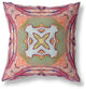 16" Magenta Green Geo Tribal Indoor Outdoor Throw Pillow