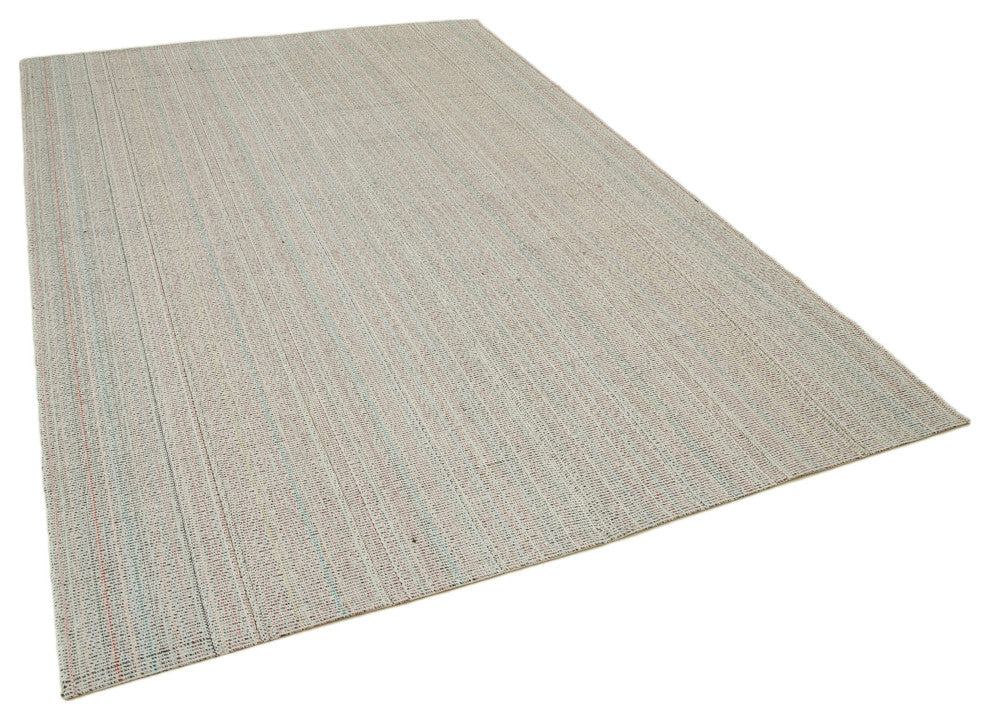 Rug N Carpet - Handmade Turkish 6' 9'' x 10' 0'' Modern Design Wool Kilim Rug