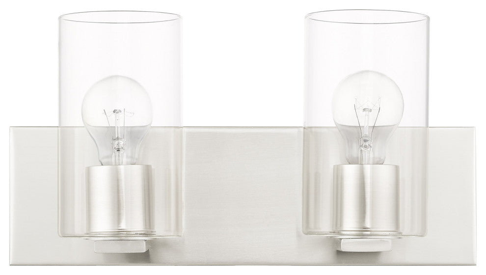 Livex Lighting Zurich 2 Light Brushed Nickel Vanity Sconce