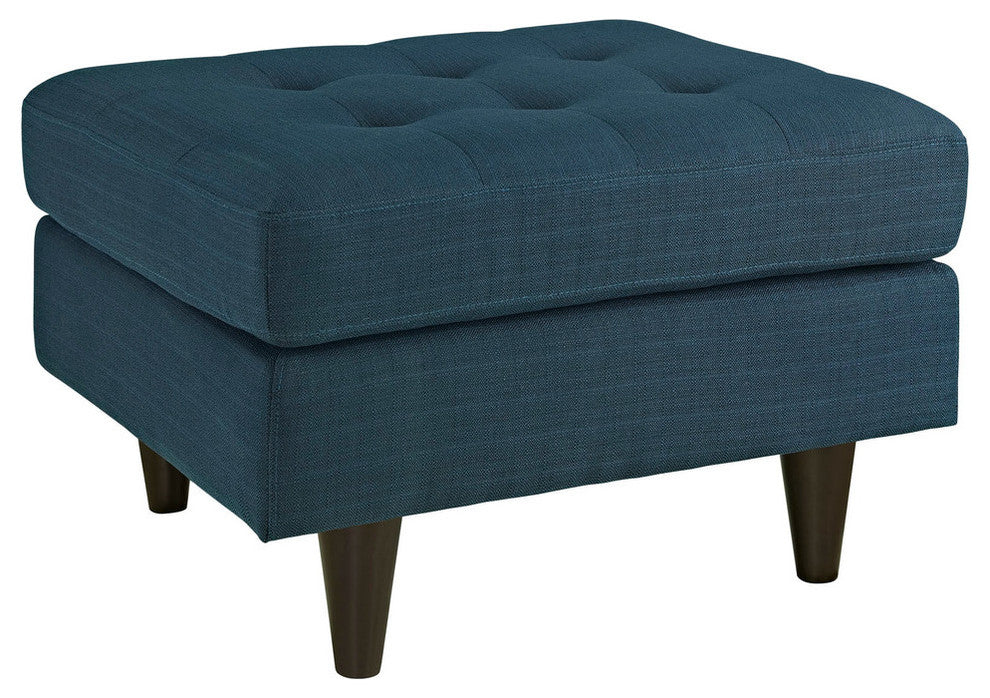 Modern Contemporary Upholstered Ottoman, Azure Fabric