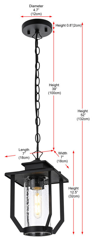Home Living 7" Outdoor Pendant, Black