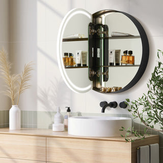 Radiant Frameless Surface-Mount LED Lighted Bathroom Medicine Cabinet, 24"