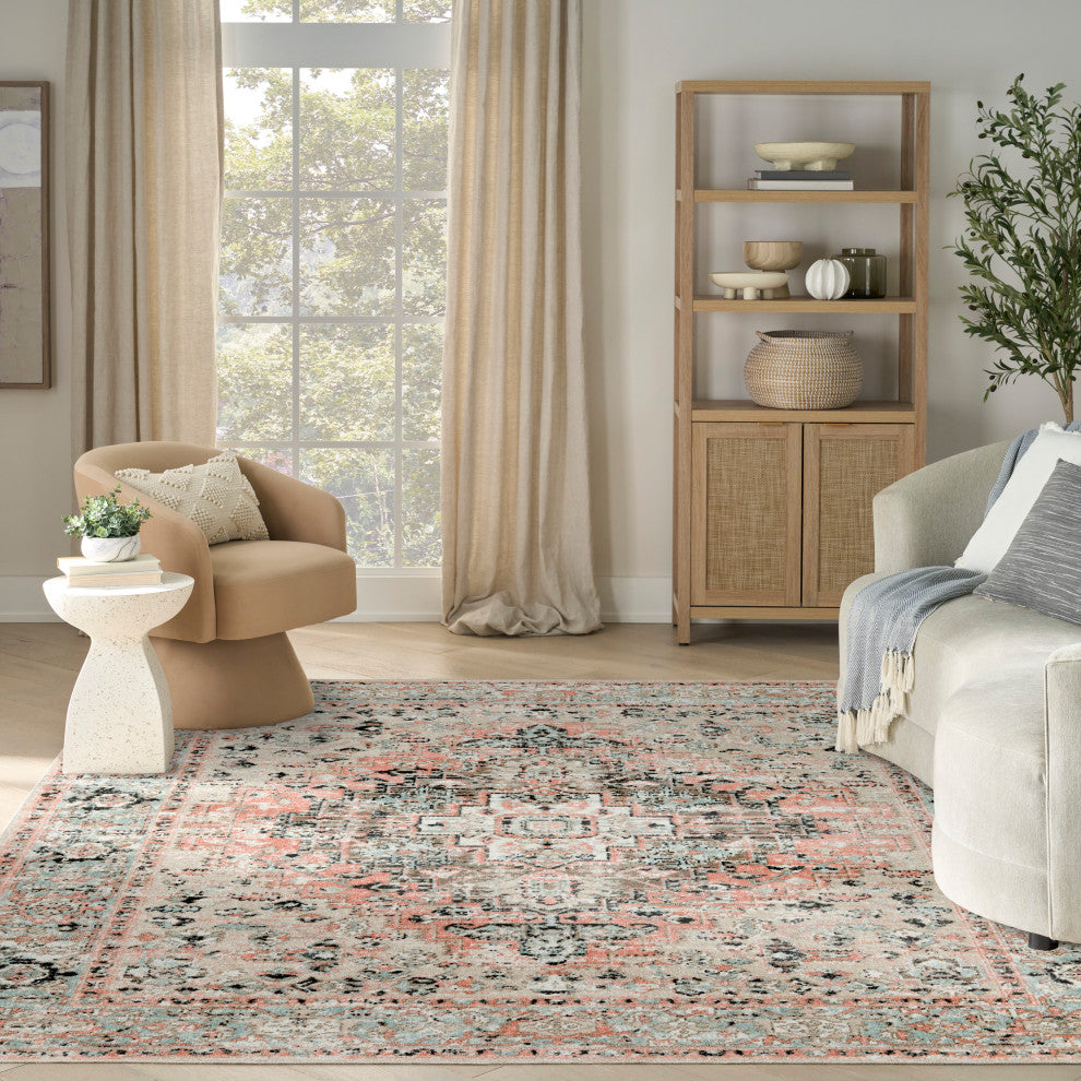 Nourison Washable Decor 9' x 12' Peach Vintage Indoor Rug