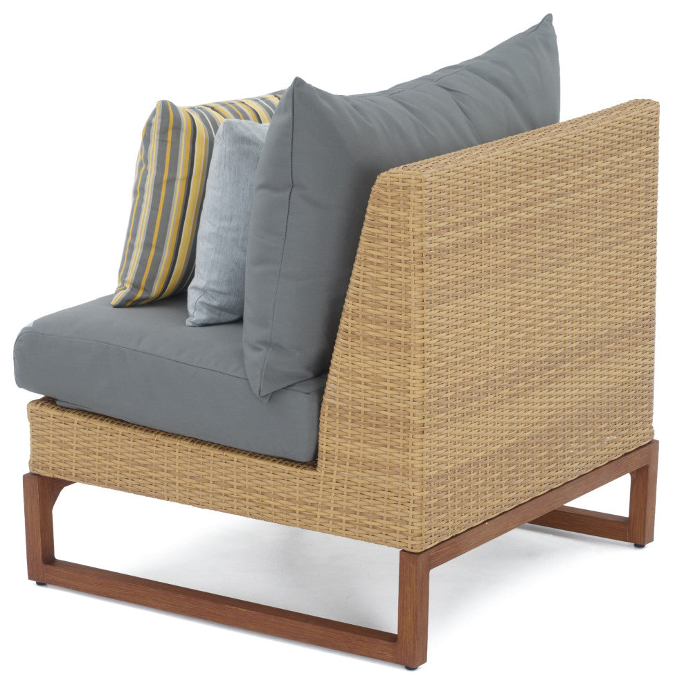 Milea 6 Piece Sunbrella Outdoor Patio Sofa Sectional, Charcoal Gray