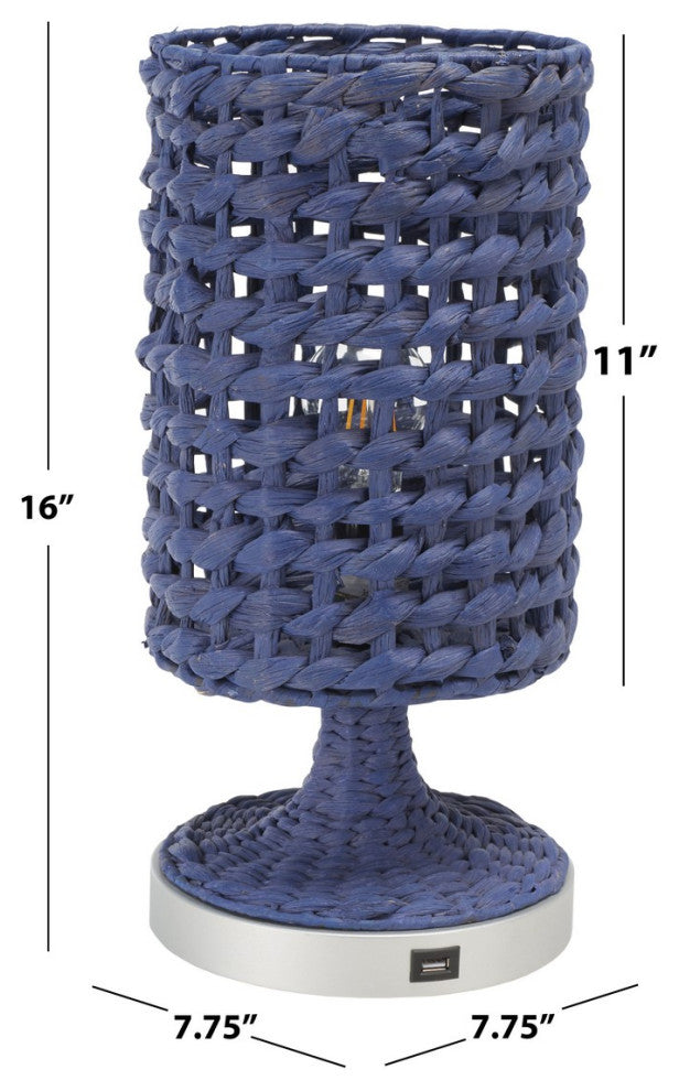 Safavieh Knowles Table Lamp With USB Port Blue