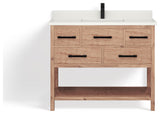 Adal Bath Vanity, Weathered Brown, 42", Single Sink, Freestanding